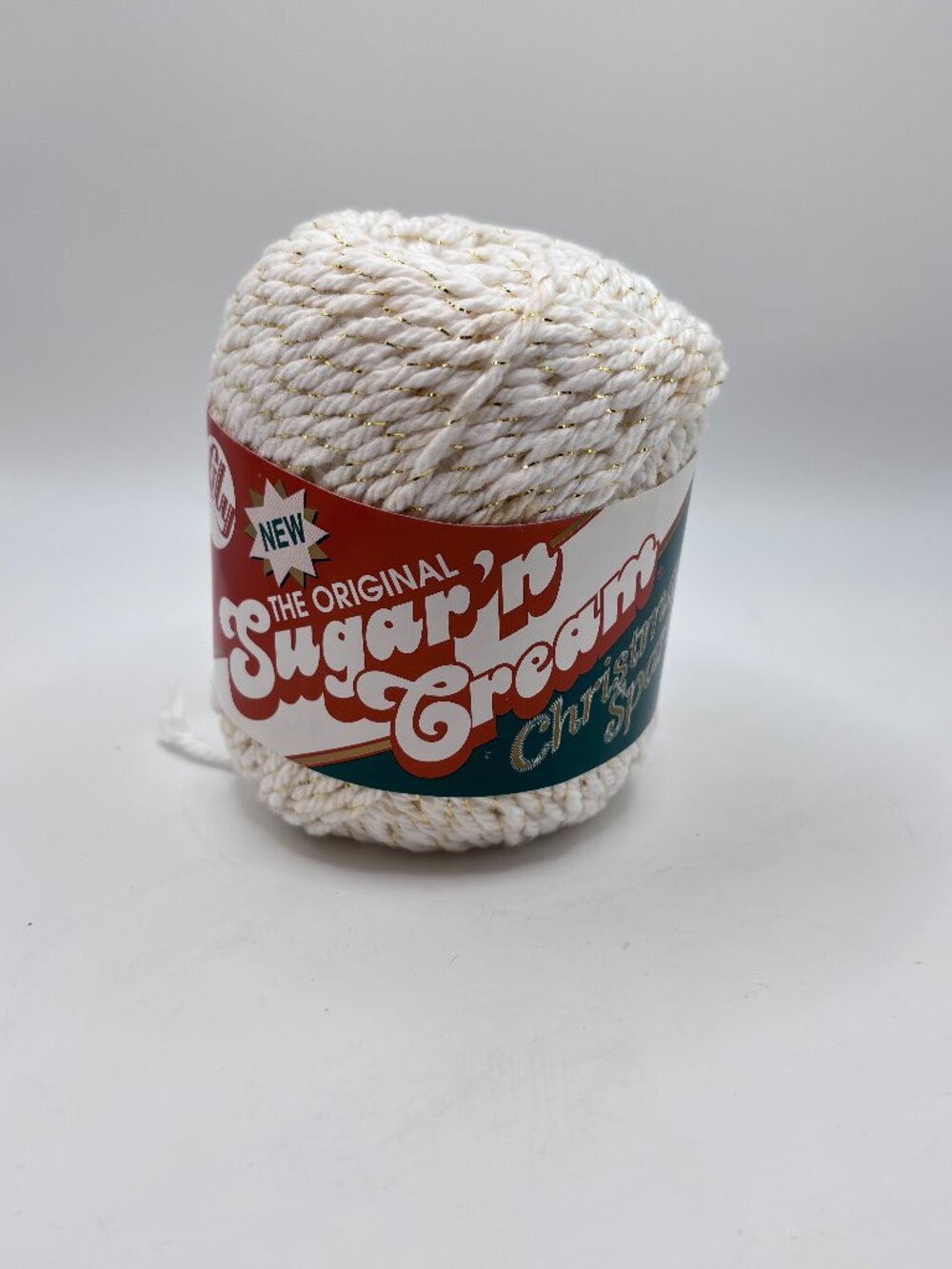 Sugar 'n Cream Christmas Sparkle 90% Cotton Yarn White Tinsel Lot 96026174 VTG